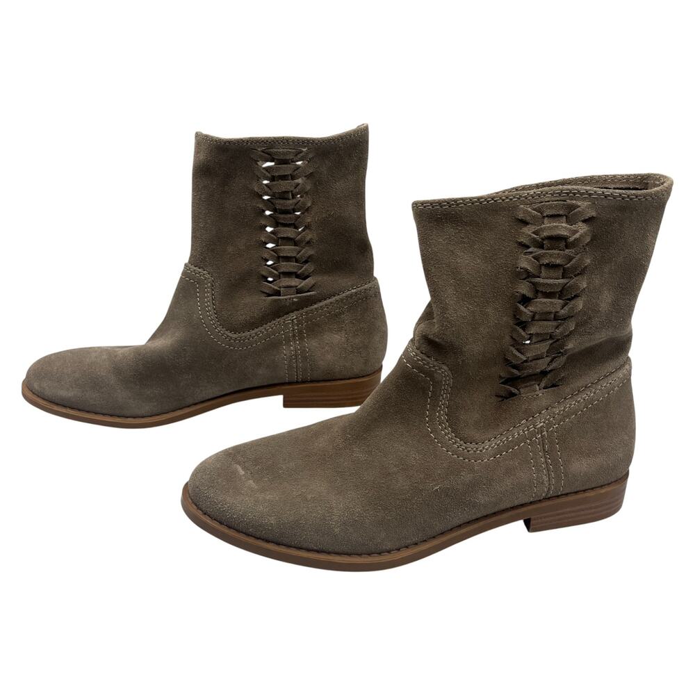 Steve Madden Cordella Braided Pull On Suede Ankle Boots Booties Taupe Size 8 - Picture 3 of 8